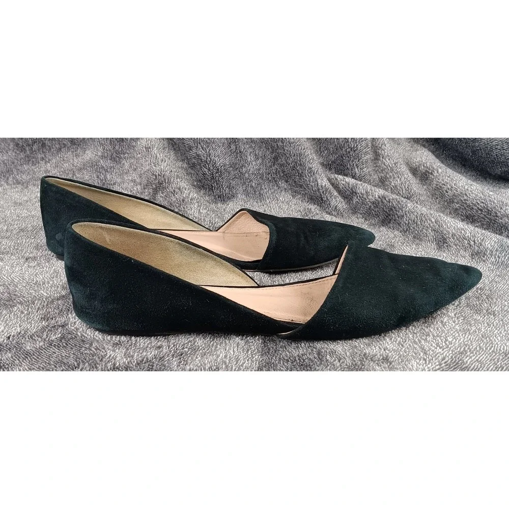 J. Crew Black Suede Pointed Toe DOrsay‎ Flats Women Shoes